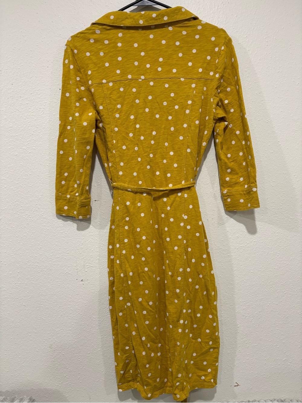 Boden Mustard Yellow Polka Dot Shirt Dress - Picture 8 of 8